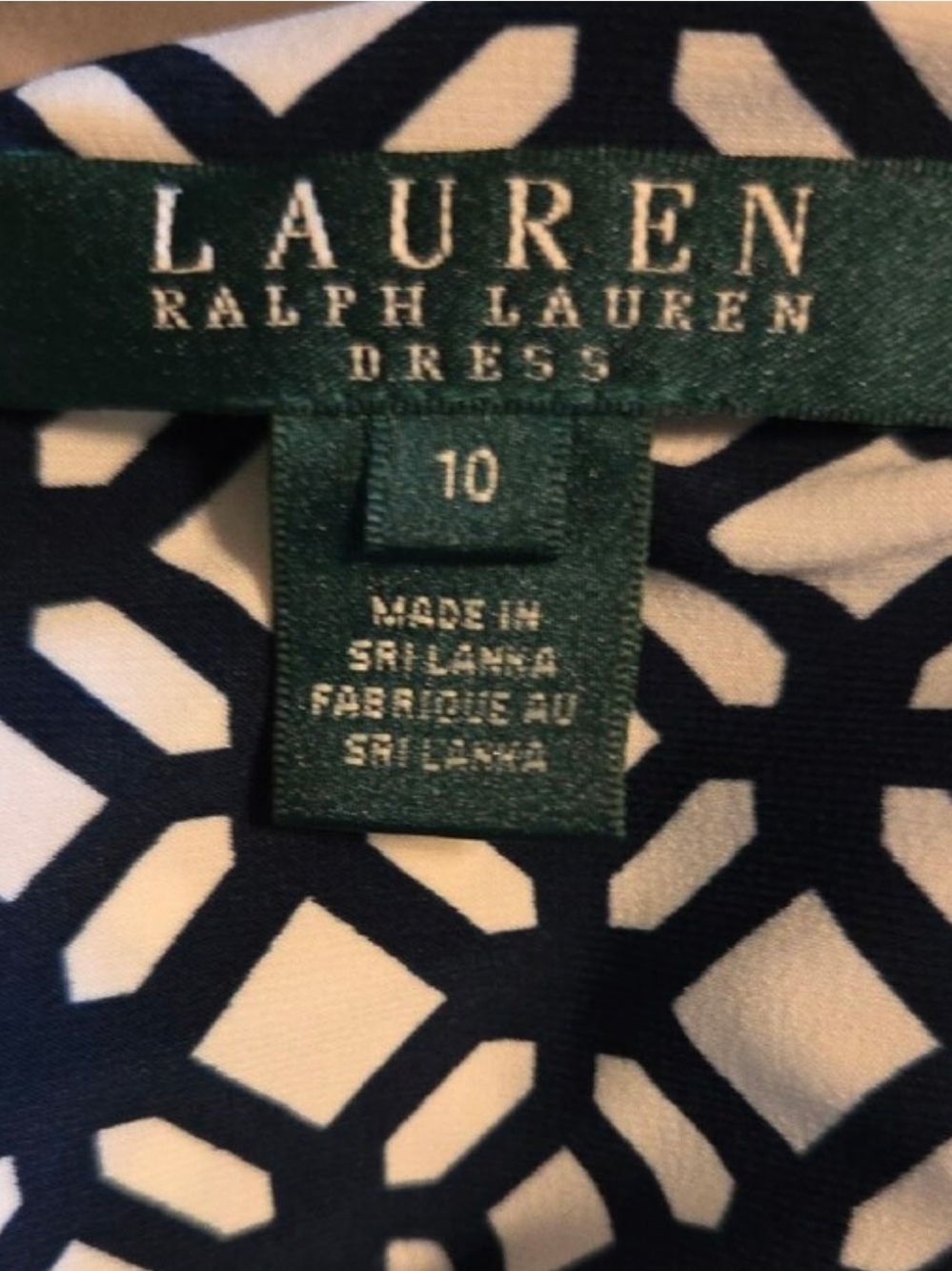 Lauren Ralph Lauren Black and White Geometric Wrap Midi Dress - Picture 5 of 5